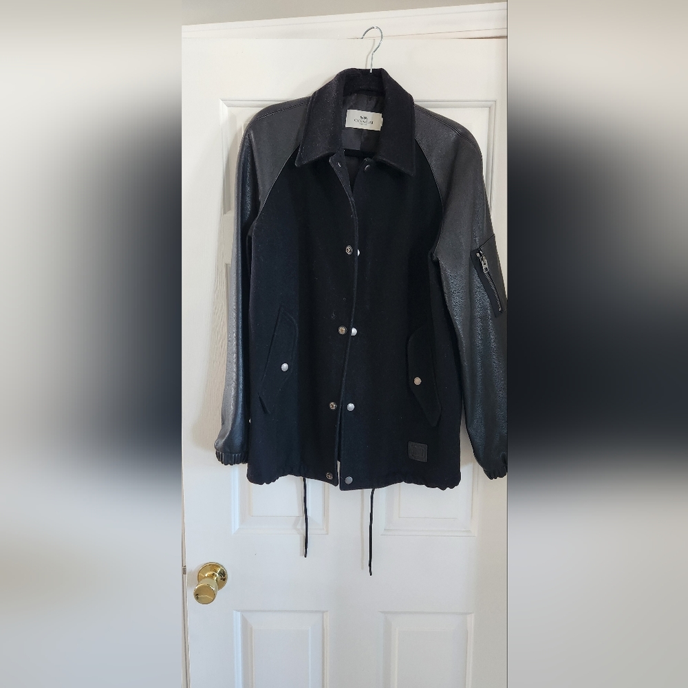Coach leather & Wool stadium jacket. Like new!
